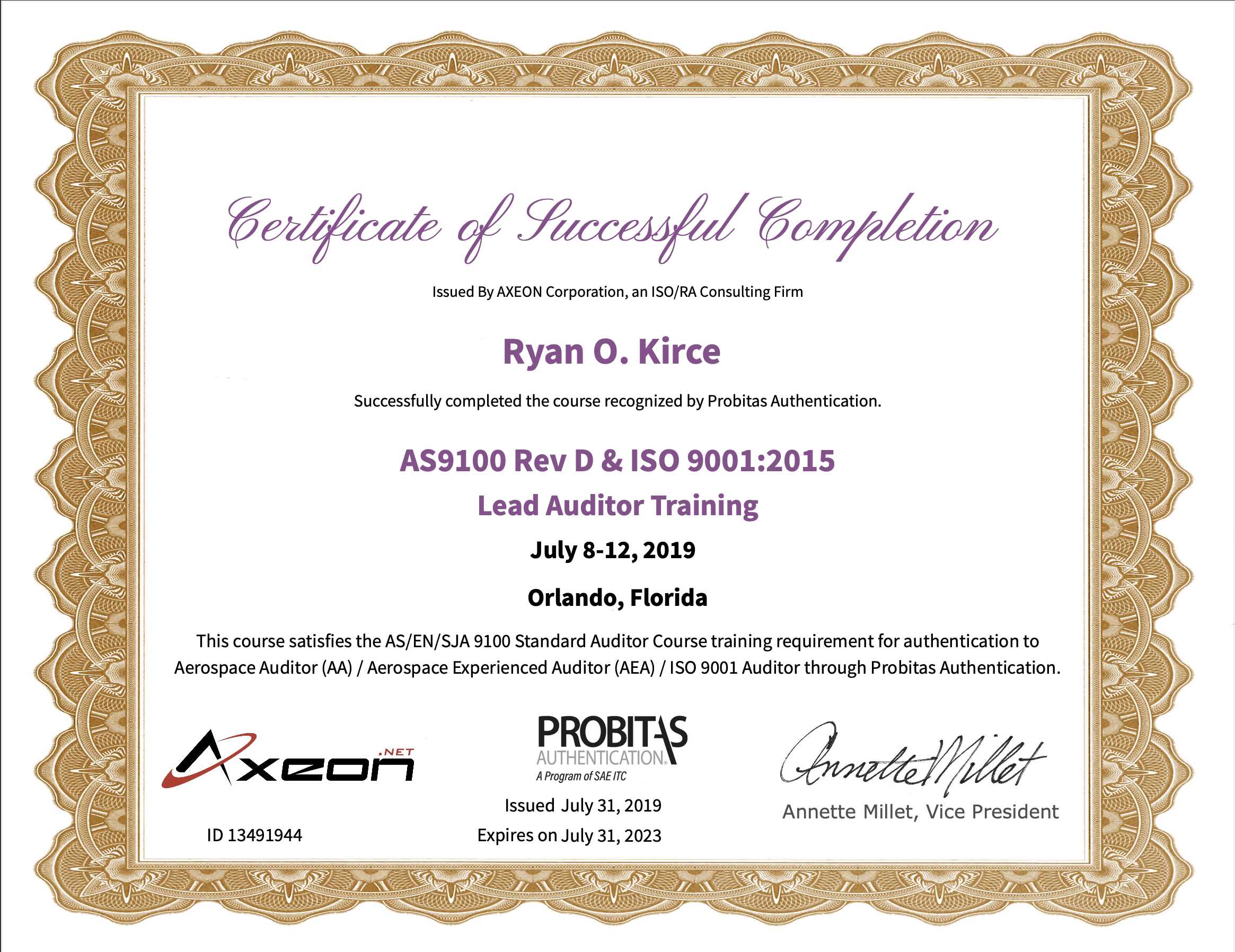 ISO 9001 & AS9100 Certification